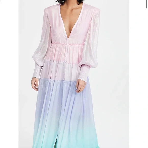 Rococo Sand Emi Dress small metallic rainbow ombre pink purple blue shimmery - Picture 4 of 4